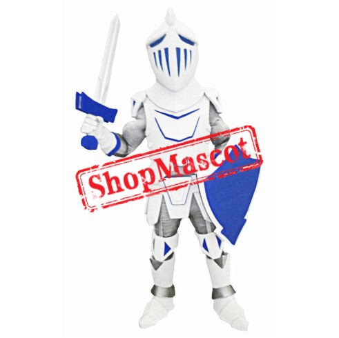 Blue & Grey University Knight Mascot Costume