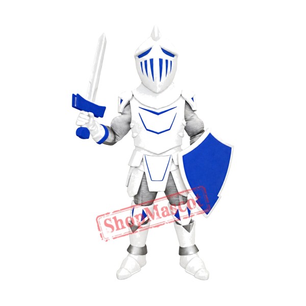 Blue & Grey University Knight Mascot Costume