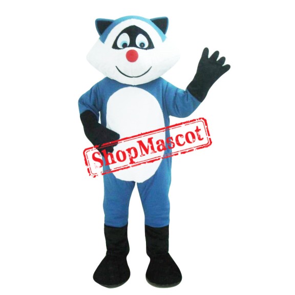 Blue Raccoon Mascot Costume