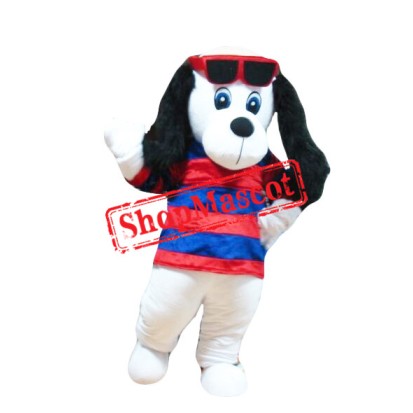 Plush White Dog Mascot Costume
