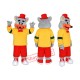 Gray Mouse In Yellow And Red Outfit Mascot Costume Gray Mouse In Yellow And Red Outfit Mascot Costume