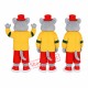 Gray Mouse In Yellow And Red Outfit Mascot Costume Gray Mouse In Yellow And Red Outfit Mascot Costume