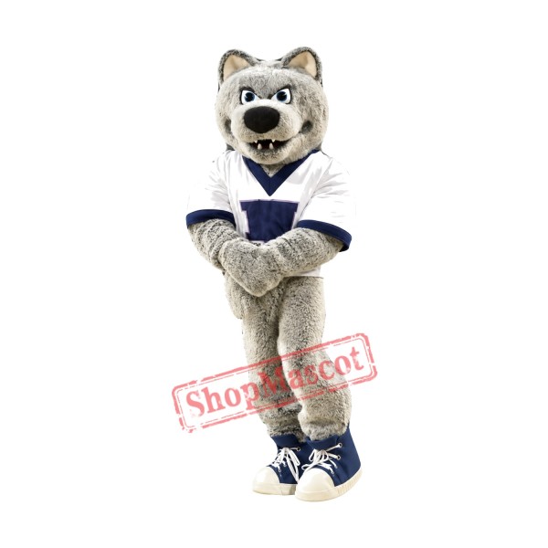 College Grey Wolf Mascot Costume