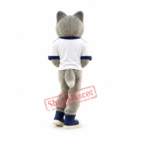 College Grey Wolf Mascot Costume College Grey Wolf Mascot Costume