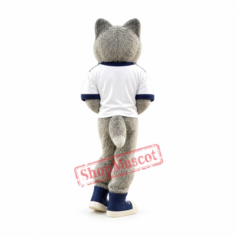 College Grey Wolf Mascot Costume
