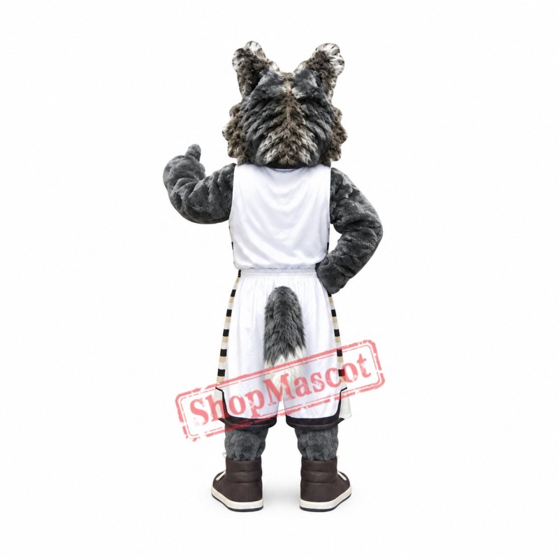 Grey Sport Wolf Mascot Costume Grey Sport Wolf Mascot Costume