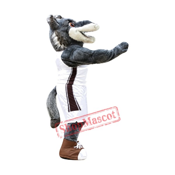 Grey Sport Wolf Mascot Costume
