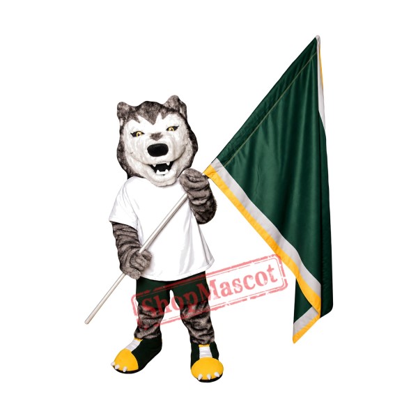Sport Grey & White Wolf Mascot Costume