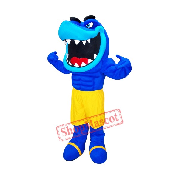 Power Muscular Shark Mascot Costume Power Muscular Shark Mascot Costume