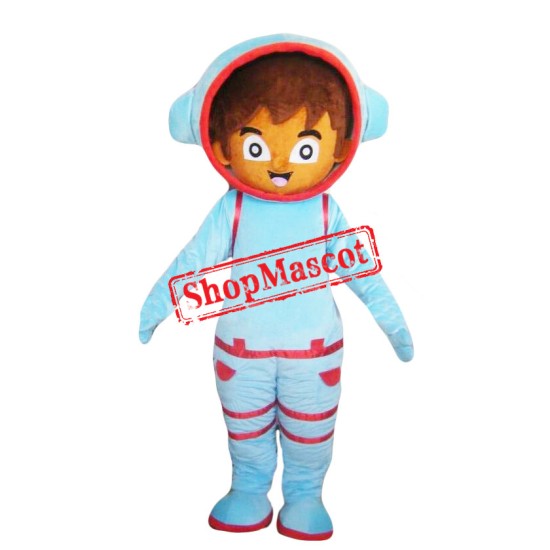 Blue Astronaut Mascot Costume