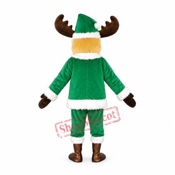 Christmas Green Reindeer Mascot Costume Christmas Green Reindeer Mascot Costume