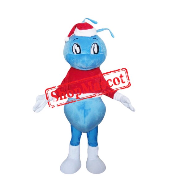 Christmas Blue Ant Mascot Costume