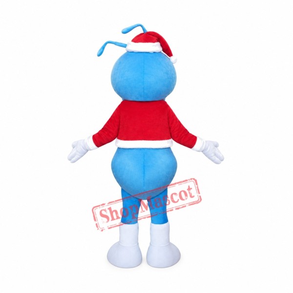 Christmas Blue Ant Mascot Costume Christmas Blue Ant Mascot Costume
