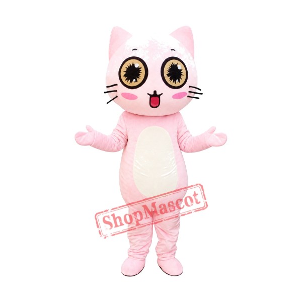 Pink Animal Cat Mascot Costume Pink Animal Cat Mascot Costume