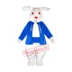 White & Blue Rabbit Mascot Costume White & Blue Rabbit Mascot Costume