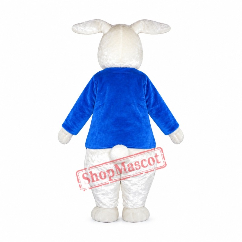 White & Blue Rabbit Mascot Costume White & Blue Rabbit Mascot Costume