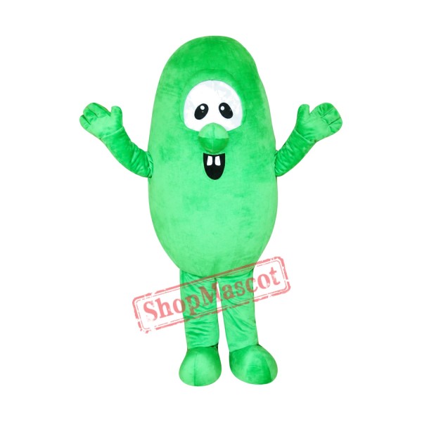 Happy Green Bean Mascot Costume Happy Green Bean Mascot Costume