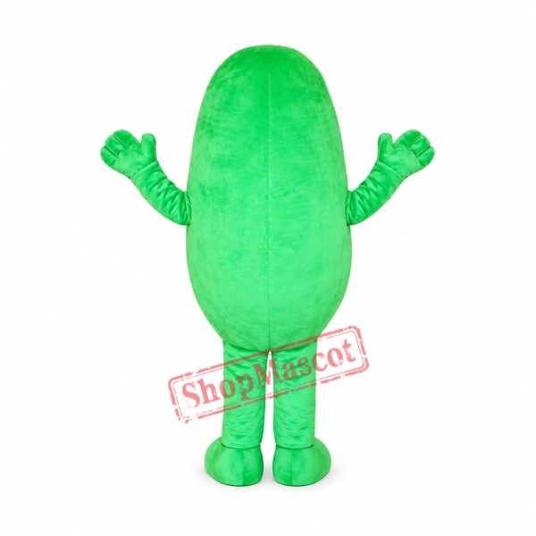 Happy Green Bean Mascot Costume Happy Green Bean Mascot Costume