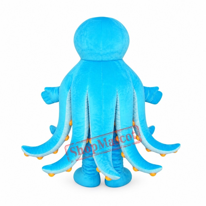 Cute Blue Octopus Mascot Costume
