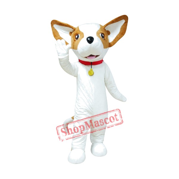 Lovely White & Brown Dog Mascot Costume