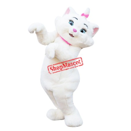 Superb White Cat Mascot Costume