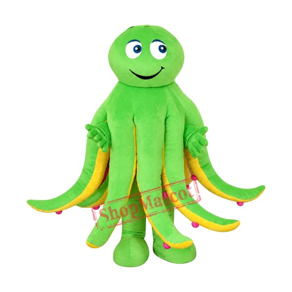 Superb Green Octopus Mascot Costume