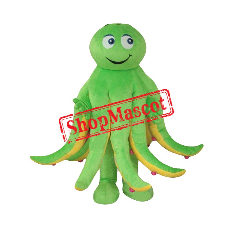 Superb Green Octopus Mascot Costume