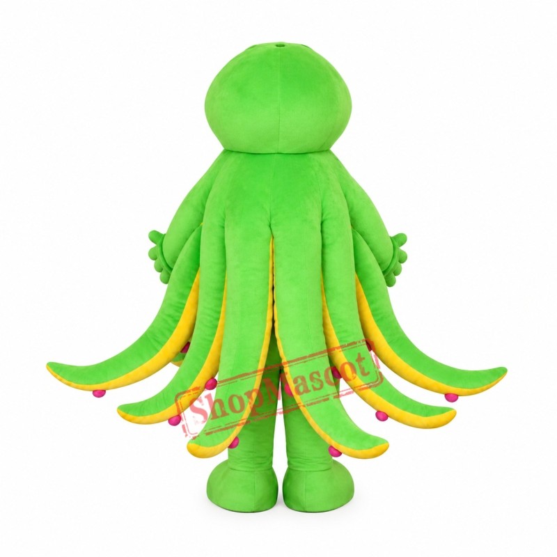 Superb Green Octopus Mascot Costume Superb Green Octopus Mascot Costume