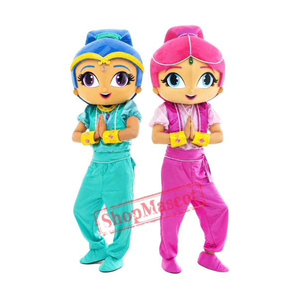 Twin Jasmine Shimmer Girls Mascot Costume
