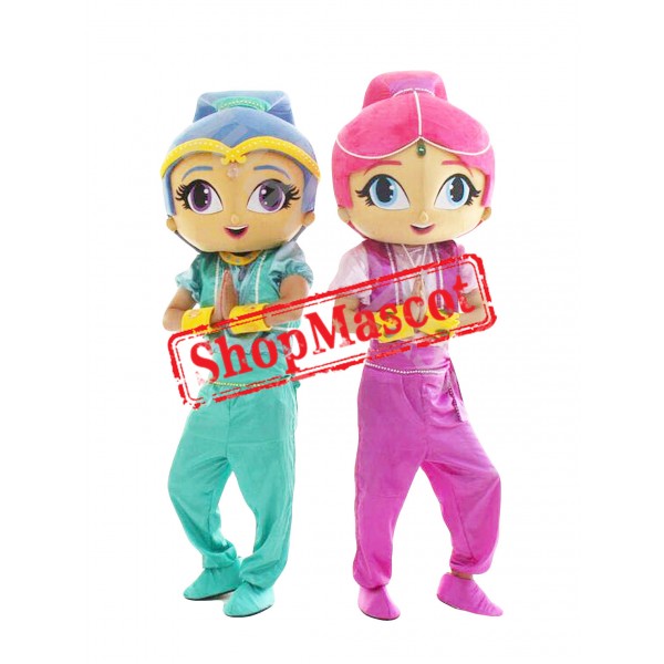 Twin Jasmine Shimmer Girls Mascot Costume