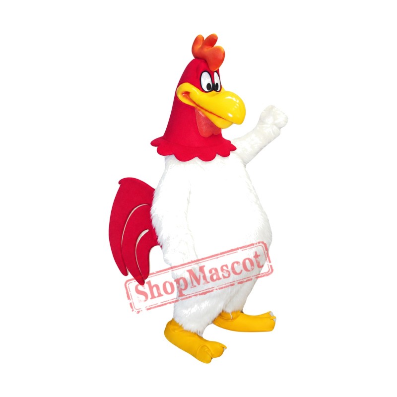 Superb White Chicken Mascot Costume Superb White Chicken Mascot Costume