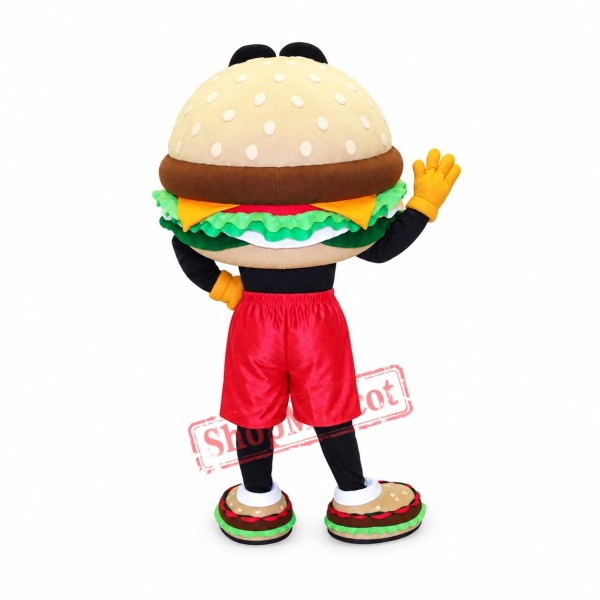 Happy Hamburger Mascot Costume Happy Hamburger Mascot Costume