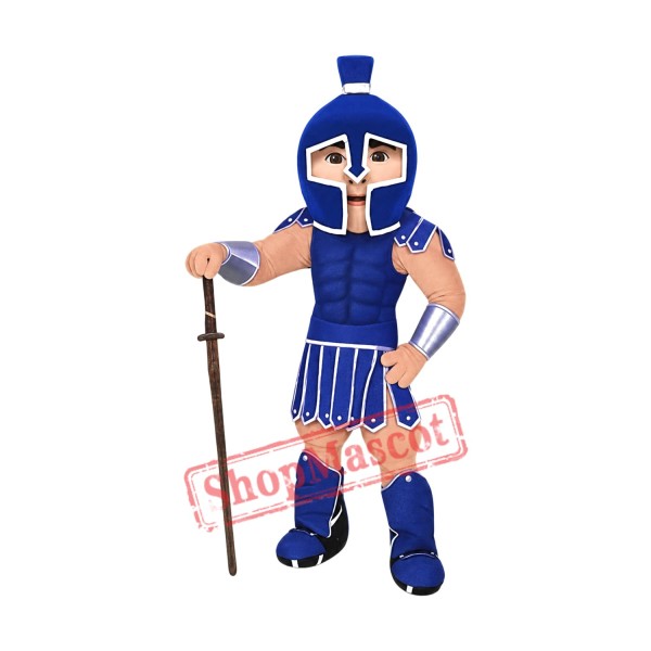 Superb Blue Spartan Mascot Costume Superb Blue Spartan Mascot Costume