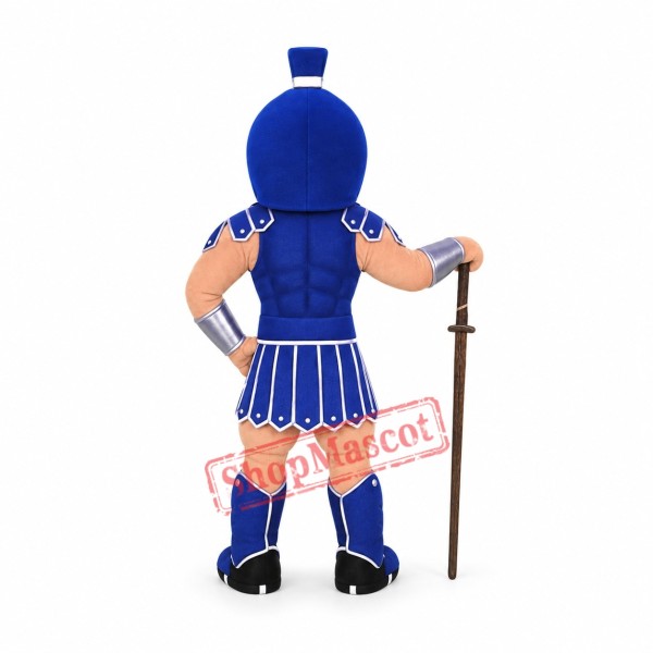 Superb Blue Spartan Mascot Costume Superb Blue Spartan Mascot Costume