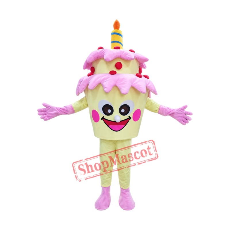 Happy Lightweight Birthday Cake Mascot Costume Happy Lightweight Birthday Cake Mascot Costume
