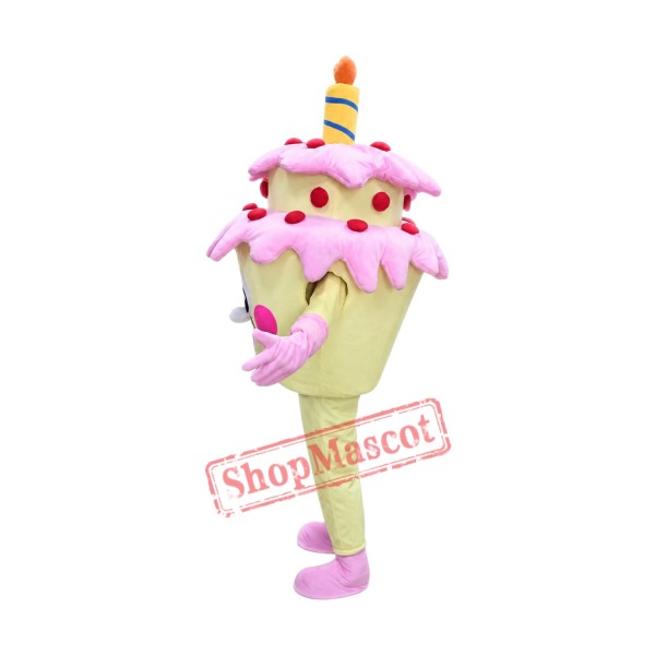 Happy Lightweight Birthday Cake Mascot Costume Happy Lightweight Birthday Cake Mascot Costume