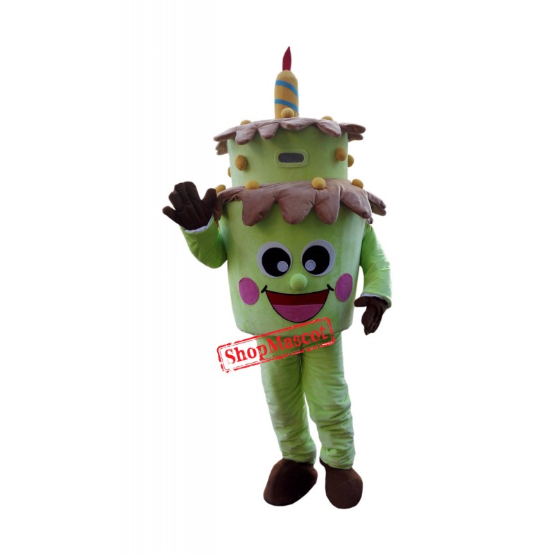 Green Birthday Cake Mascot Costume