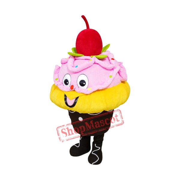 Pink Birthday Cake Mascot Costume Pink Birthday Cake Mascot Costume