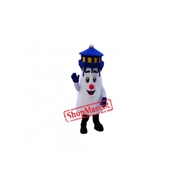 Superb Blue Lighthouse Mascot Costume
