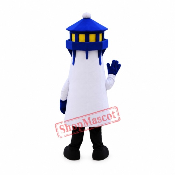 Superb Blue Lighthouse Mascot Costume