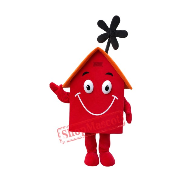 Superb Red House Mascot Costume