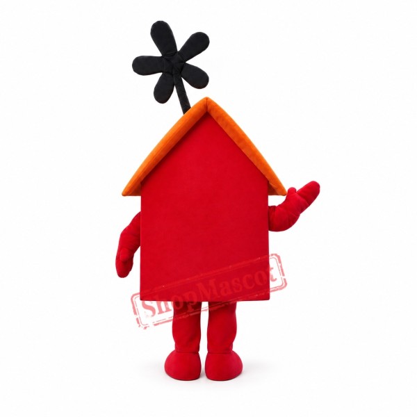 Superb Red House Mascot Costume