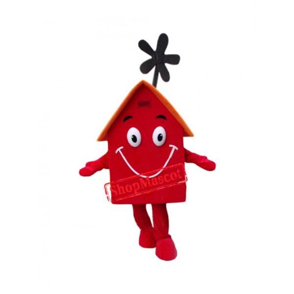 Superb Red House Mascot Costume