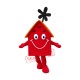 Superb Red House Mascot Costume Superb Red House Mascot Costume