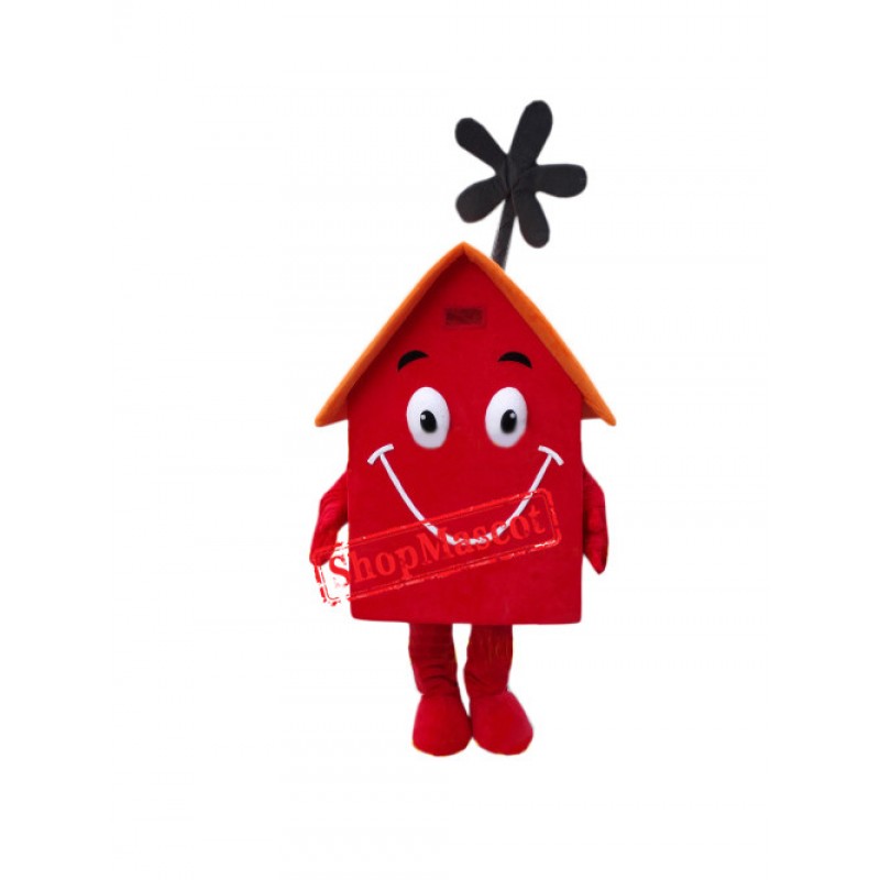 Superb Red House Mascot Costume