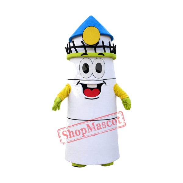 Superb White Lighthouse Mascot Costume