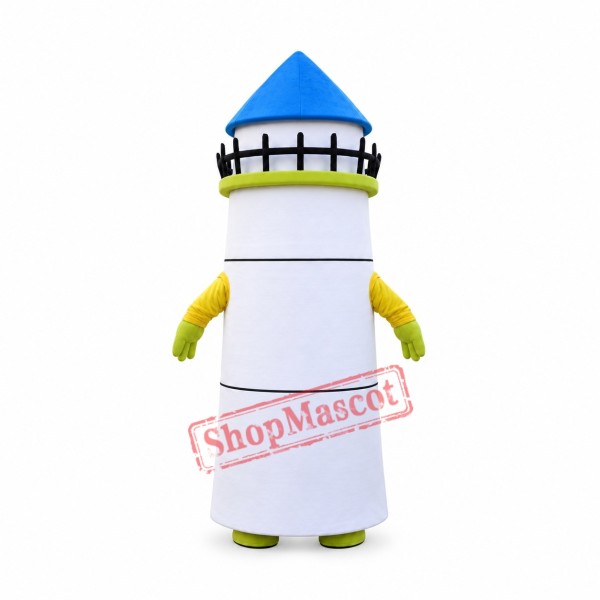 Superb White Lighthouse Mascot Costume