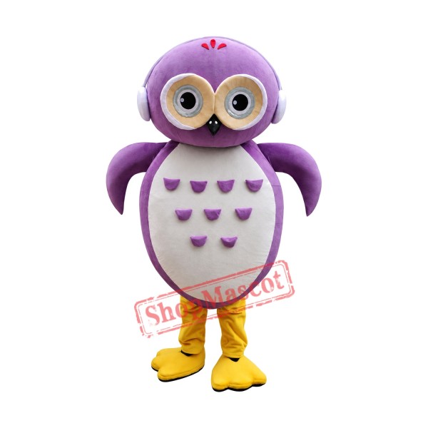Superb Purple Owl Mascot Costume