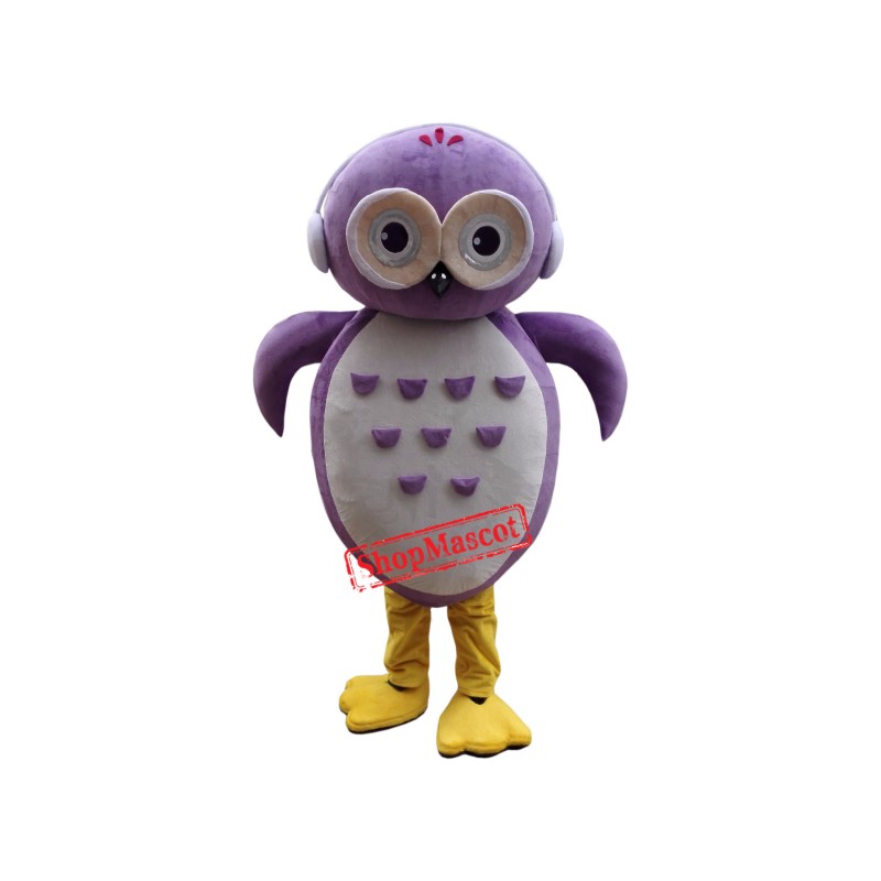 Superb Purple Owl Mascot Costume