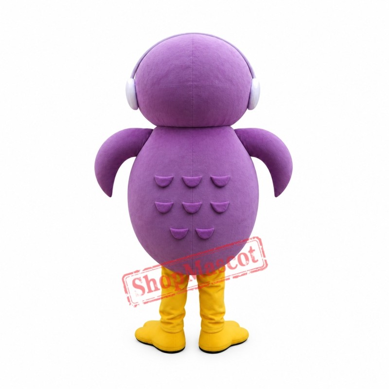 Superb Purple Owl Mascot Costume Superb Purple Owl Mascot Costume